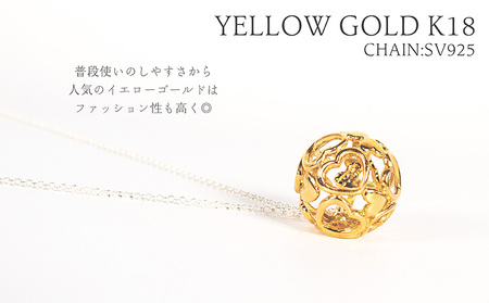 ハートクリスタル 大 K18YG ネックレス ジュエリー ギフト プレゼント アクセサリー【MO0034b】