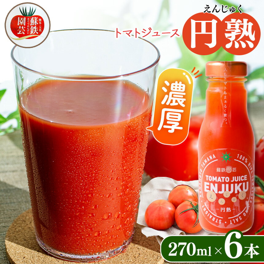【ふるさと納税】トマトジュース "円熟" 270ml × 6本 | 玉名 熊本 トマト ジュース