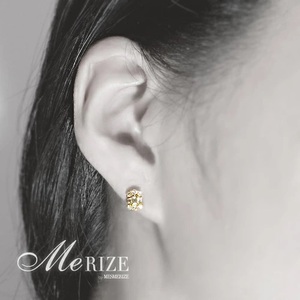 ピアス 天然 ダイヤモンド 0.4ct ペア パヴェ ゴールド スタッド バケットカット ダブルロックキャッチ 【K18YG】P-135（KRP）M3-1411