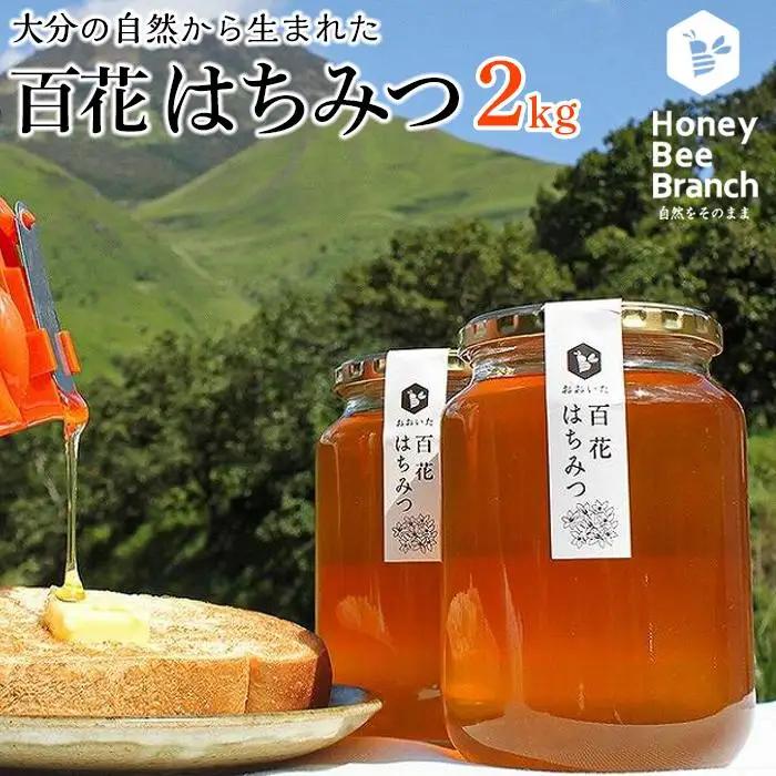 ＼年内発送／ 由布市産 「おおいた百花はちみつ」2kg（１kg入瓶×2本）