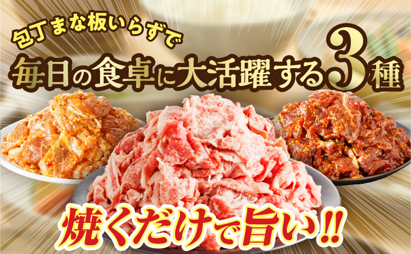 宮崎牛切り落とし＆牛・豚味付けセット(合計2.7kg) 肉 牛 豚 牛肉 豚肉 おかず 国産_T030-011-M