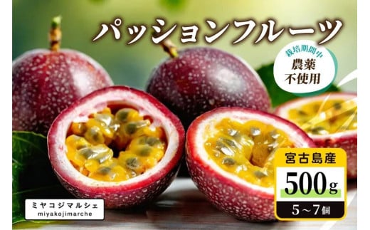 JH015　宮古島産 パッションフルーツ 栽培期間中農薬不使用（500g）【(株)フラモン】