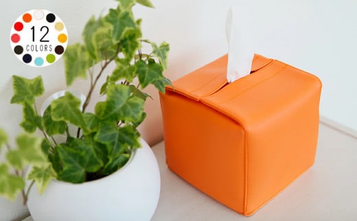 No.212-11 PVCレザーティッシュケースハーフサイズ用「JECY cube」（レッド） ／ 雑貨 日用品 インテリア 千葉県