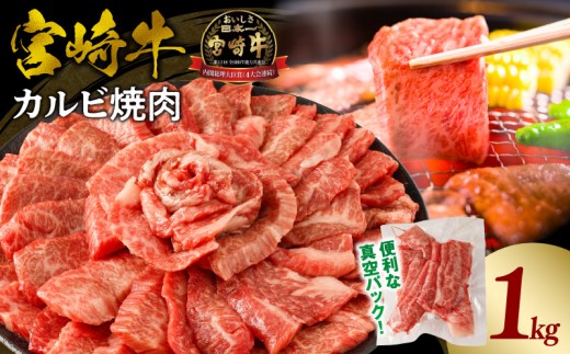 《2026年7月発送》宮崎牛カルビ(バラ)焼肉 合計1kg_M365-001-jul