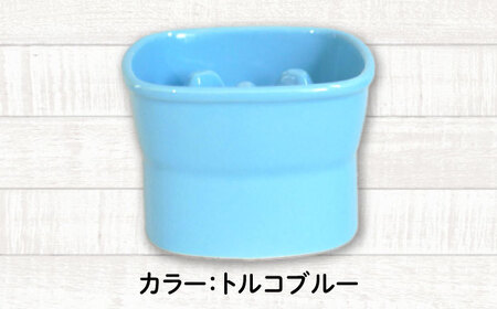 美濃焼　陶器製 ペット用【早食い防止 高台フードボウル (小/トルコブルー)pet109】【1411097】