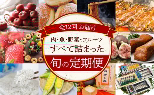 【全12回】肉・魚・野菜・フルーツすべて詰まった旬の定期便(毎月お届け） H028-077
