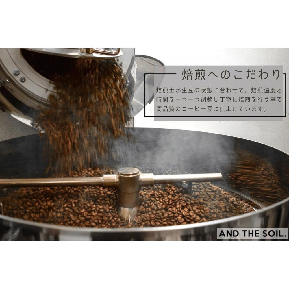 【福岡高砂】AND THE SOIL.ディカフェオーガニックコーヒー豆MEX　中煎り300g