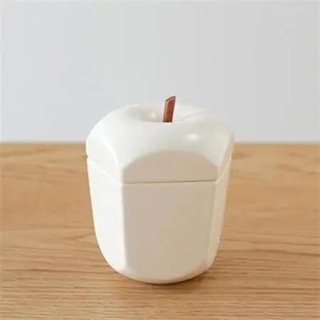 りんごの形のシュガーポット pomme 白　【ttyokzk ceramic design】_雑貨・日用品  キッチン用品 _【1096307】