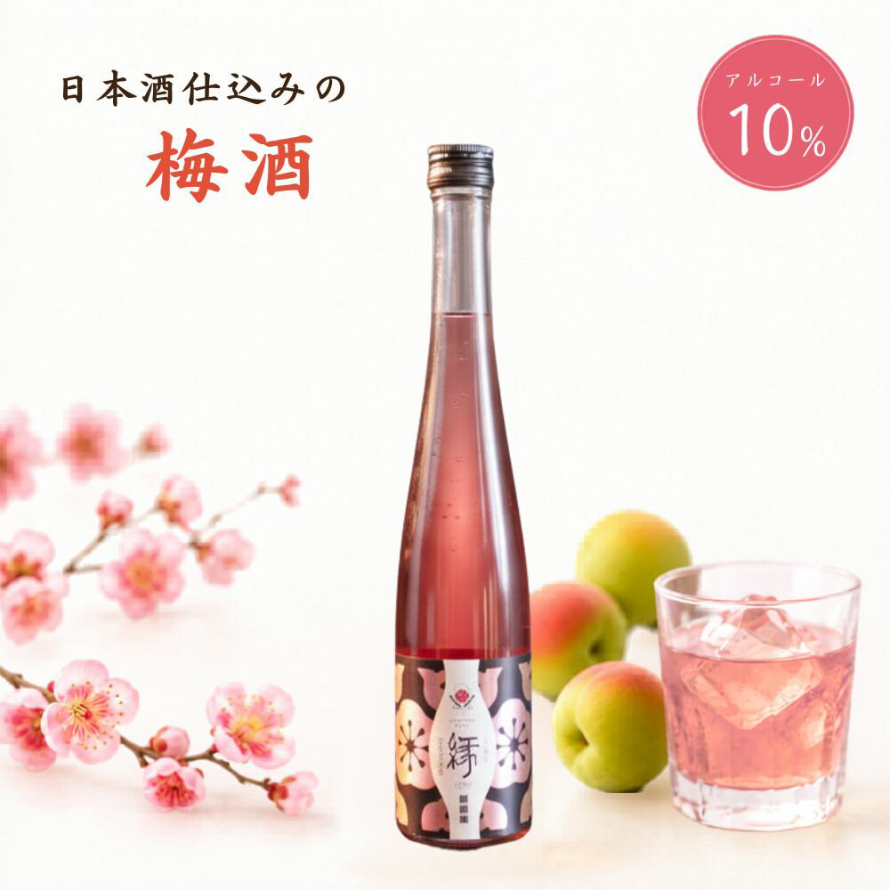 【ふるさと納税】縁～ENISHI～ 日本酒梅酒 375ml×2本 完熟南高梅 露茜 原酒仕込み フルーティー 紀州みなべ みなべ町