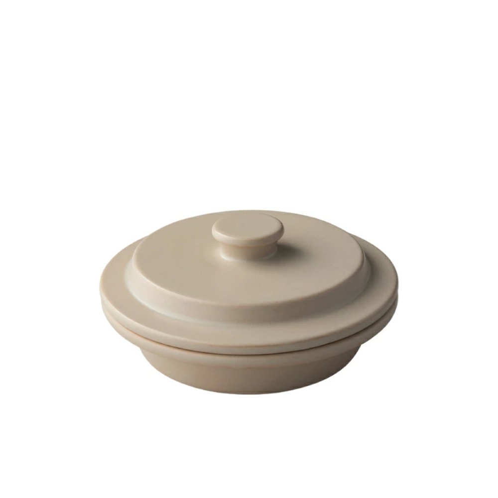 PETARI Shallow Pot 30cm【Igneous Rock（ベージュ）】グッドデザイン賞受賞　手料理をおいしく美しくする陶器製万能調理平鍋　G.M.P │陶器製 土鍋 電子レンジ可