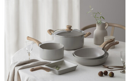 ナチュかる両手なべ２４cm　ＩＨ・ガス火対応 NTL-P24 グレイッシュモカ