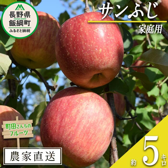 【ふるさと納税】 りんご サンふじ 家庭用 5kg 町田さんちのりんご沖縄県への発送不可 長野県 飯綱町 〔 リンゴ 林檎 果物 フルーツ 信州 長野 13000円 予約 農家直送 〕発送期間：2025年12月上旬〜2026年2月上旬{**}