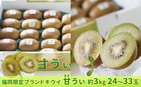 キウイ 甘うぃ あまうぃ 約3kg箱 24～33玉 福岡限定 ブランド キウイ