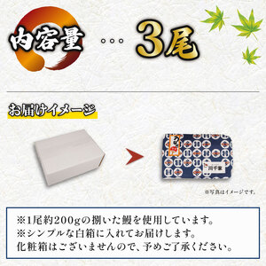 鰻白焼 3尾 うなぎ 【 鰻 】