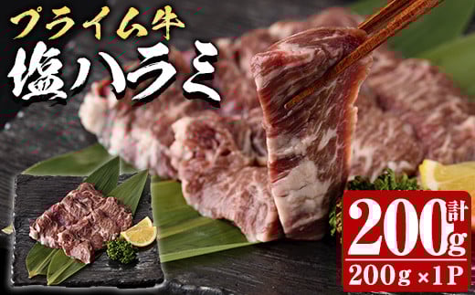 プライム牛 塩ハラミ(計200g) 小分け 牛肉 肉 ハラミ 牛はらみ 味付け 焼肉 塩 BBQ 冷凍 大分県 佐伯市【DH294】【ネクサ】