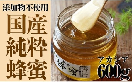 気仙養蜂の国産純粋蜂蜜〈アカシア〉600g 【 はちみつ ギフト 料理 飲料 岩手県 陸前高田市 】RT869