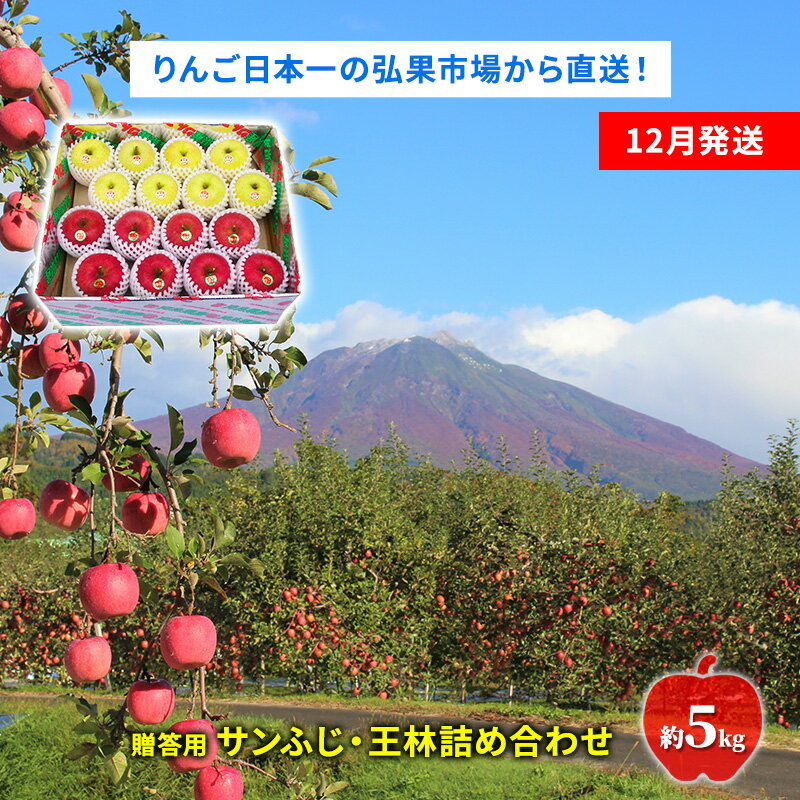 【ふるさと納税】【12月発送】贈答用 サンふじ・王林詰め合わせ 約5kg【青森りんご】 果物 フルーツ デザート 食後 新鮮 甘味が強い ジューシー 産地直送 　お届け：2025年12月1日～2025年12月26日