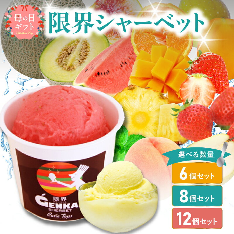【ふるさと納税】〈果肉率85％！水を一切使用しない〉限界シャーベット アイス【選べる個数】6個〜 季節の果物の限界シャーベット 和三盆 アイスミルク ジェラート ストロベリー ミルク 詰め合わせ 果物 デザート スイーツ お取り寄せ セット 母の日 ギフト 旬 フルーツ