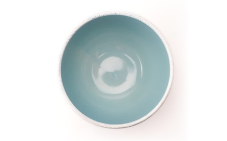 【波佐見焼】Folk Design ラウンドボウル 青釉白唐津流し 1点【玉有】[IE47]