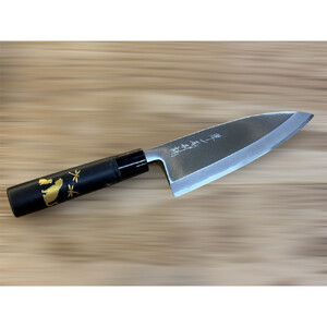 はがね出刃包丁　＜親子ねこ＞　和風レトロモダン　木製ハンドル