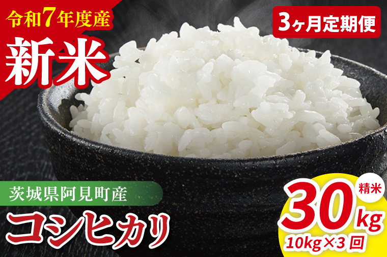 【先行予約】【3ヶ月定期便】令和7年産 阿見町産コシヒカリ　精米　10kg（5kg×2）【お米 米 こしひかり ごはん 茨城県】（85-81）