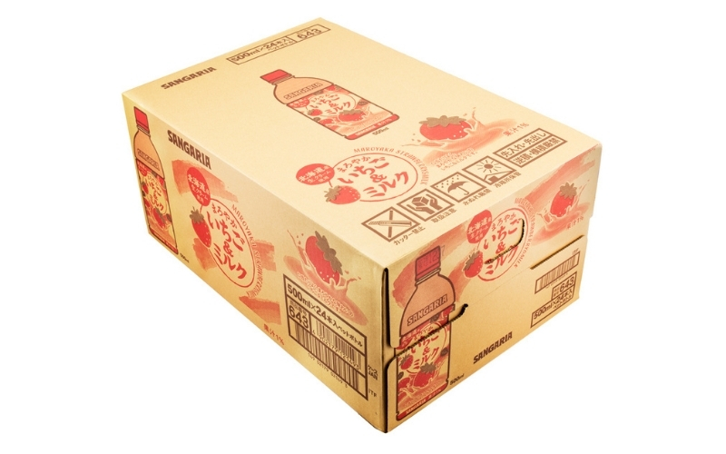 サンガリア　まろやかいちご＆ミルク　500ml　24本入【igge0020】