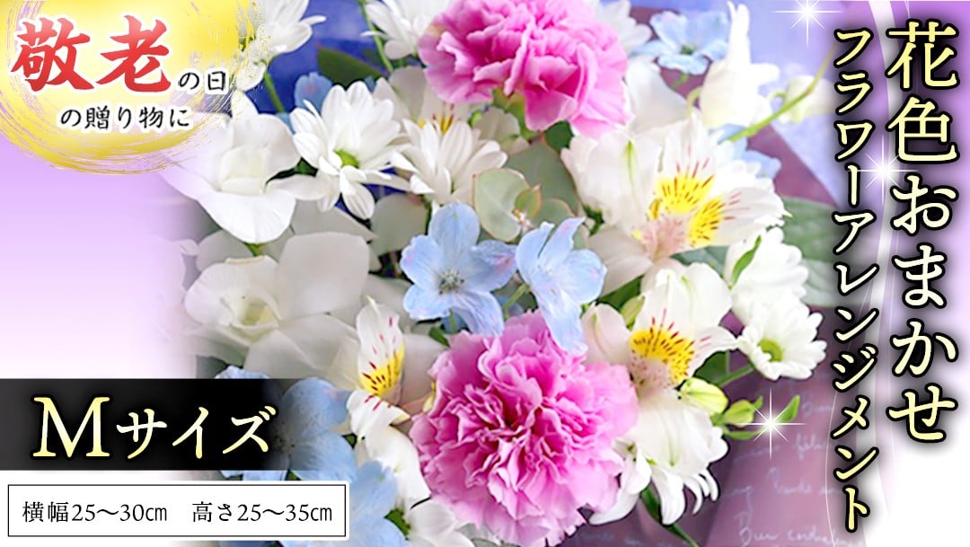 
            【 敬老の日 】 フラワー アレンジメント M 花色おまかせ ギフト プレゼント 花 お祝い 贈答 記念日 インテリア [CT084ci]
          