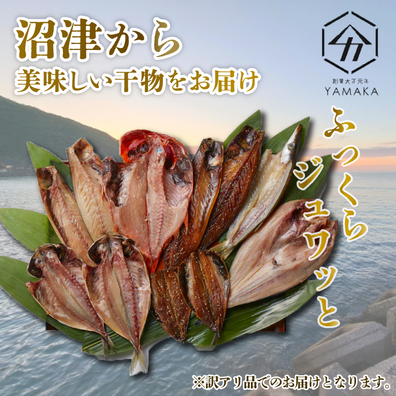 訳あり 干物 詰め合わせ 4kg セット アジ ホッケ サバ醤油 金目鯛 カマス 冷凍 ひもの 産地直送 静岡県 沼津市