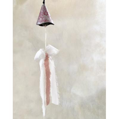 ふるさと納税 滝沢市 南部鉄器 風鈴 ウインドチャイム×リボン短冊　シルバーピンク