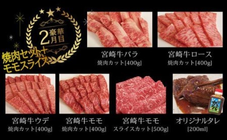 【定期便】 宮崎牛だけの スペシャル便 3ヶ月コース 【肉 牛肉 国産 黒毛和牛 肉質等級4等級以上 4等級 5等級 定期便 全3回 スライス 焼肉 ステーキ】