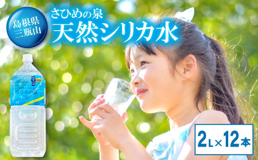 ナチュラルミネラルウォーター「さひめの泉」2L×6本×2箱【水・ミネラルウォーター 2000ml 水 2L 12本 天然水 ミネラルウォーター 軟水 シリカ水 シリカ ペットボトル】