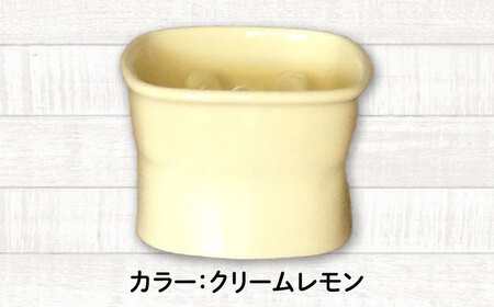 【美濃焼】 陶器製ペット用フードボウル 早食い防止 高台フードボウル 小 クリームレモン pet109 瑞浪市 / ながしまプランニングオフィス エサ入れ 餌皿 犬 猫[AZBM011]