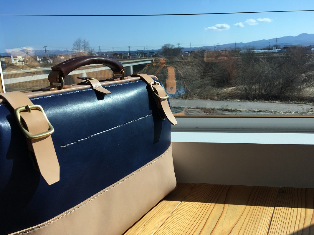 【紺】 本革 レザー ドクターバッグ