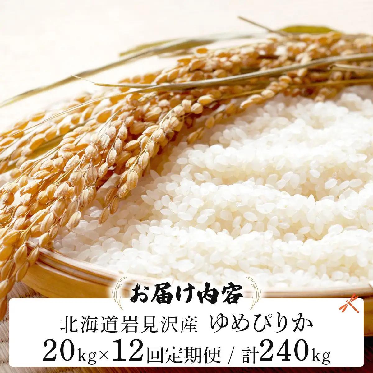 《令和 7 年産》＜定期便12回＞  お米 ゆめぴりか 20kg | 北海道 岩見沢産 米 白米 お米 精米 北海道 岩見沢市 山下商店【a164-024】