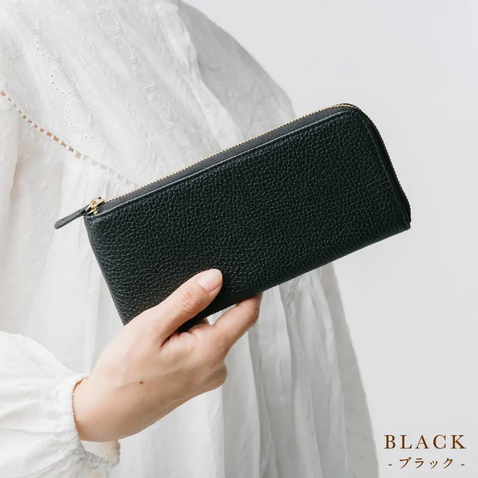 ブラック MURA L字ファスナー 長財布｜財布