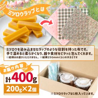 i631 《先行予約受付中！2025年10月上旬～2026年1月下旬の間に発送予定》＜数量・期間限定＞手作りミツロウラップ付き！日本ミツバチ・百花たれ蜜(400g) はちみつ 蜂蜜 ハチミツ ミツロウ