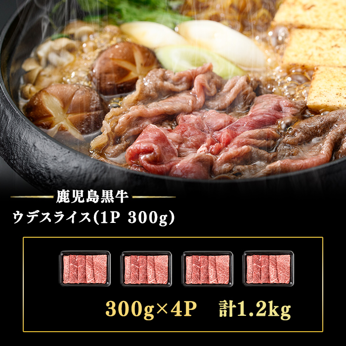 和牛日本一！＜鹿児島黒牛＞ウデスライスセット1.2kg b8-014