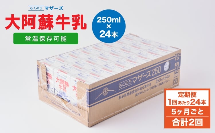 
            【5ヶ月毎2回定期便】 牛乳 大阿蘇牛乳 250ml 計48本
          