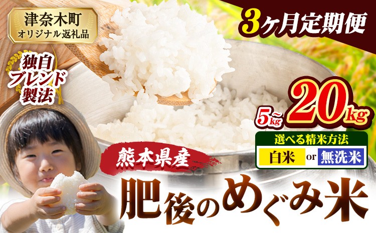 
            【3ヶ月定期便】無洗米 も選べる 熊本県産 ブレンド米 肥後のめぐみ米 5kg 10kg 15kg 20kg 熊本県産 ふるさと納税 精米 米 こめ ふるさとのうぜい コメ お米 おこめ《お申込み翌月から出荷》
          