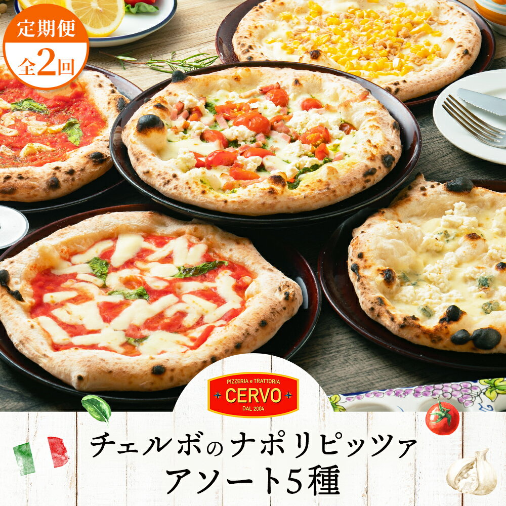 【ふるさと納税】【定期便2回】 チェルボ 石窯ピッツァ アソート5種 セット ピザ ピッツァ 石窯ピザ マルゲリータ クワトロフォルマッジ マリナーラ バンビーノ ジェノベーゼ 5枚 計10枚 定期便 2回 ふるさと納税 北海道 恵庭市【43008001】