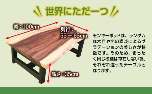 【無垢材】モンキーポッド 耳付き テーブル＜10-5＞センターテーブル ローテーブル リビングテーブル