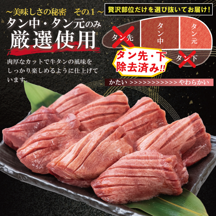 厚切り牛タン塩味 1kg（500g×２パック） 焼肉 BBQ 　【767】