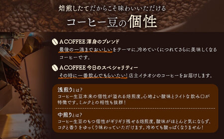 ＜豆＞焙煎したて ブレンドとスペシャリティーセット 計300g (ブレンド中深煎り・スペシャリティー浅煎り)  A COFFEE《30日以内に出荷予定(土日祝除く)》徳島県 美馬市 コーヒー 珈琲 コ