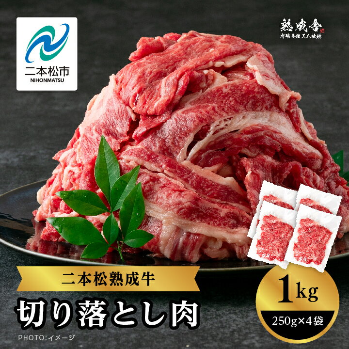 【ふるさと納税】 ＼選べる容量！／二本松熟成牛 切り落とし1kg（250g×4袋）〜4kg （250g×16袋）小分け 牛肉 肉 切落し 薄切り 部位 お取り寄せ グルメ 牛丼 炒めものに ギフト プレゼント おすすめ お中元 お歳暮 ギフト 二本松市 ふくしま 福島県 送料無料 【エム牧場】