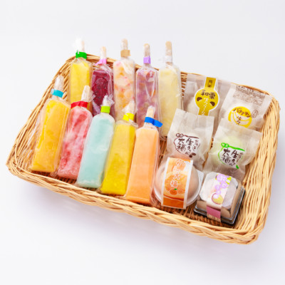 シャリッ!!と葛バー＆いっぺん食べてみや～!!生クリーム大福・フルーツ大福セット【配送不可地域：離島】