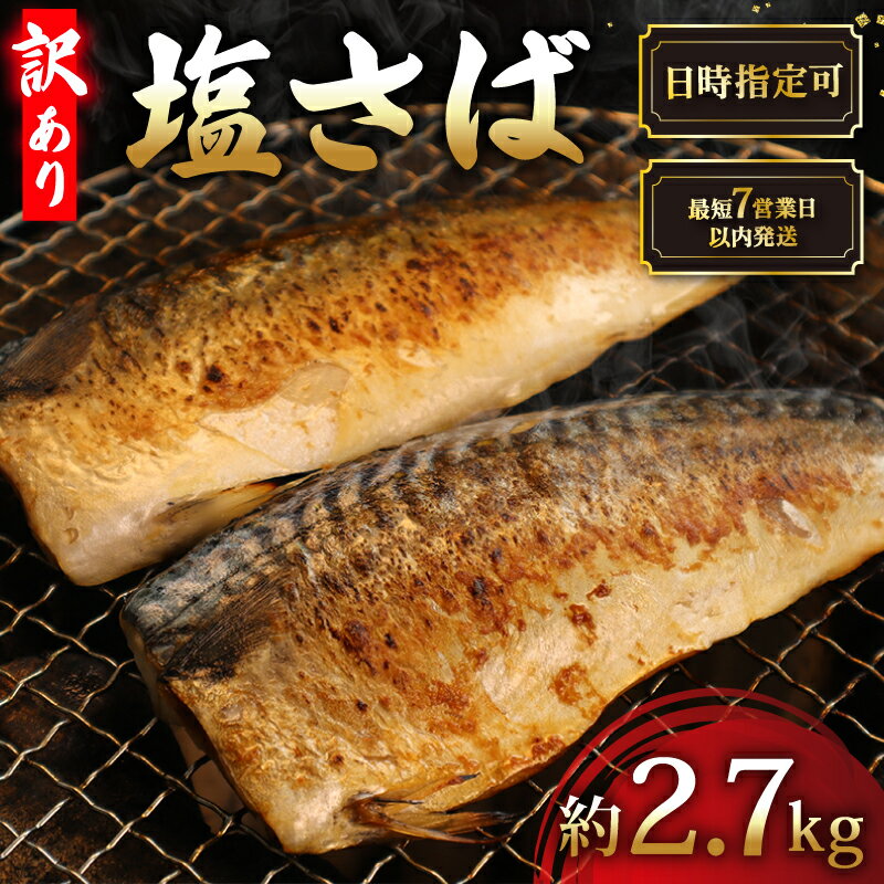 【ふるさと納税】 ＼最短7営業日以内発送／ 訳あり 塩さば フィーレ 約2.7kg 20尾以上 塩サバ 塩鯖 鯖 さば サバ スピード発送 冷凍 簡単調理 手軽 料理 和食 おかず 惣菜 お弁当 夕食 食卓 家庭用 魚 海鮮 水産 水産加工品 送料無料 千葉県 旭市 有限会社井上商店
