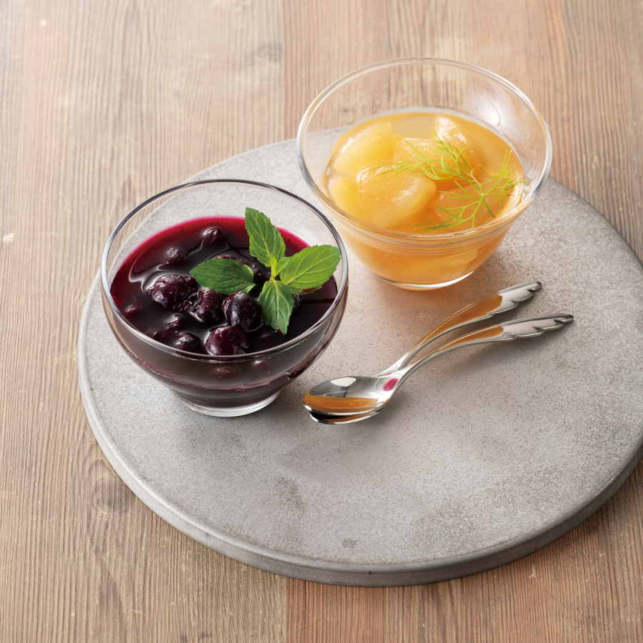 ＜平山農園＞ル・レクチェのコンポート＆ブルーベリーのコンポート各2点セット