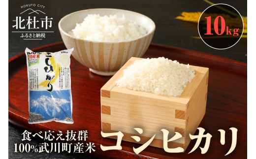 【令和8年度新米】山梨最大の米処 北杜市武川町産 コシヒカリ10kg×1袋　米 粘り 甘味 つや 食べ応え抜群