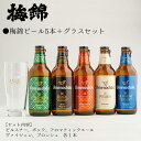 【ふるさと納税】梅錦ビール 5本 ＋ グラスセット