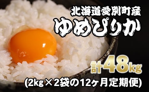 愛別町産米（ゆめぴりか2kg×2袋）12ヶ月定期配送【A46327】